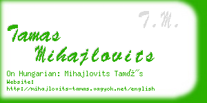 tamas mihajlovits business card